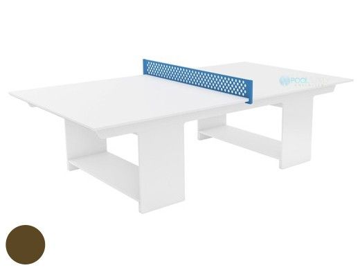 Ledge Lounger Outdoor Games Collection Ping Pong Table | Brown | Paddles and Net | LL-GM-PG-BN