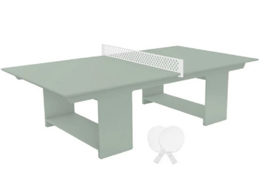 Ledge Lounger Outdoor Games Collection Ping Pong Table with Paddles and Net | Sage Green Table | LL-GM-PG-SG 17509-44