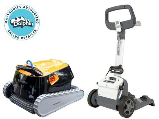 Maytronics Dolphin Triton PS Plus WiFi Connected Robotic Pool Cleaner with Caddy | 99996212-CADDY