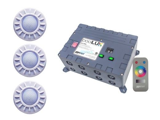 S.R.Smith PoolLUX Premier Lighting Control System with Remote | Includes 3 Mod-Lite Light Kit | 3ML-PLX-PRM