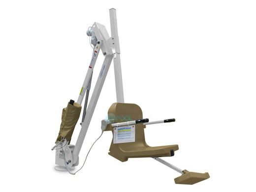 Aqua Creek Mighty 400 Pool Lift | No Anchor | White Powder Coat with Tan Seat | F-MTY400-T