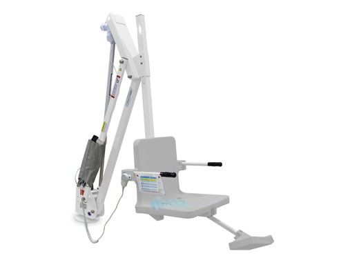 Aqua Creek Mighty 600 Pool Lift | No Anchor | White Powder Coat with White Seat | F-MTY600-W