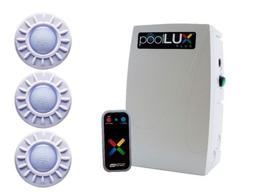 S.R.Smith PoolLUX Plus Lighting Control System | 100 Watt 120V Transformer | Includes 3 Mod-Lite Pool Lights | 3ML-PLX-PL100