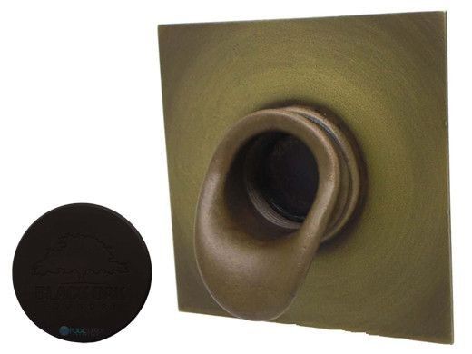 Black Oak Foundry Short Scupper with Square Backplate | Oil Rubbed Bronze Finish | S65-ORB | S69-Square-ORB