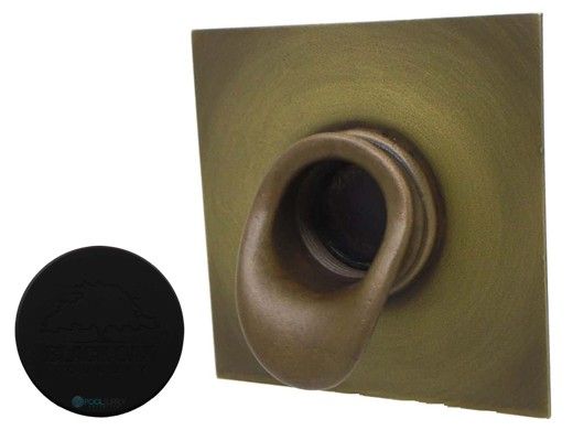 Black Oak Foundry Short Scupper with Square Backplate | Almost Black Finish | S65-BLK | S69-Square-BLK