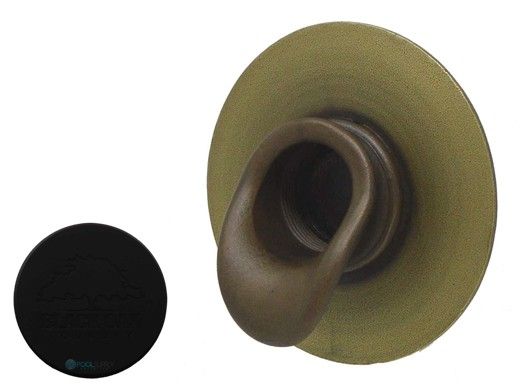 Black Oak Foundry Short Scupper with Round Backplate | Almost Black Finish | S65-BLK | S69-BLK Round