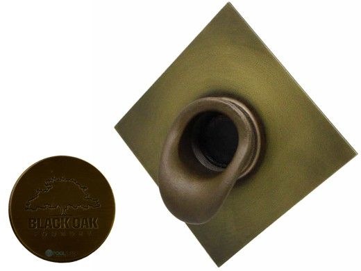 Black Oak Foundry Short Scupper with Diamond Backplate | Antique Brass / Bronze Finish | S65-AB | S69-AB Diamond