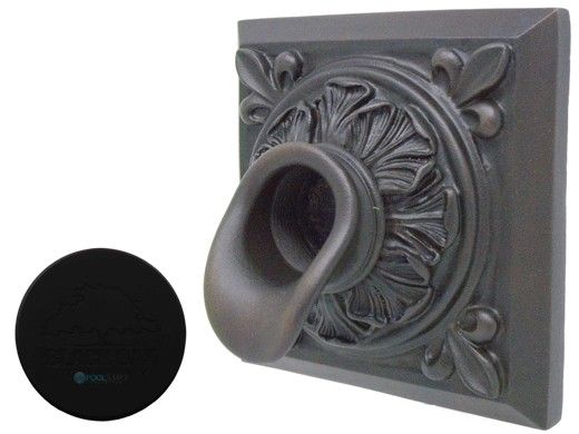 Black Oak Foundry Square Short Oak Leaf Scupper | Almost Black Finish | S61-BLK Square