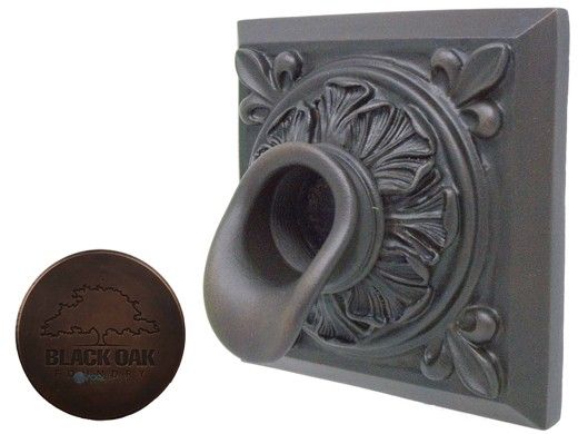 Black Oak Foundry Square Short Oak Leaf Scupper | Distressed Copper Finish | S61-DC Square