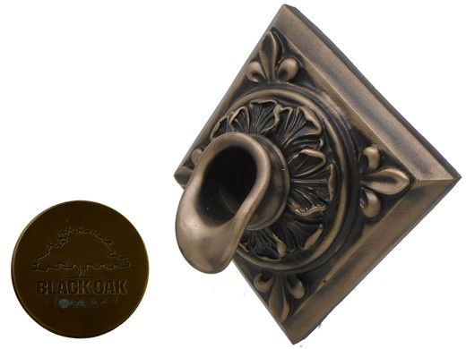 Black Oak Foundry Diamond Short Oak Leaf Scupper | Antique Brass / Bronze Finish | S61-AB Diamond