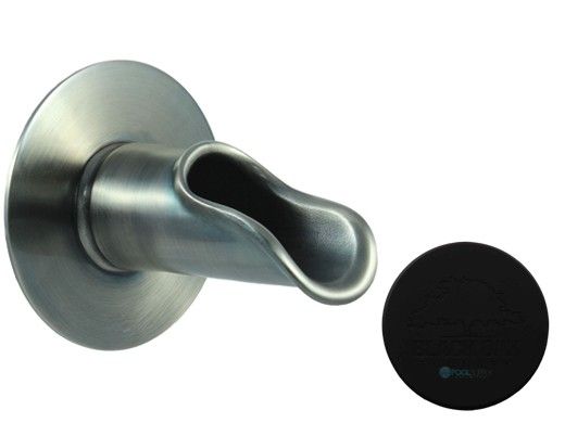 Black Oak Foundry Roman Scupper with Round Backplate | Almost Black Finish | S55-BLK | S58-BLK Round