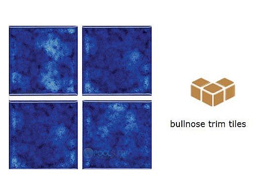 National Pool Tile Akron Field Down Angle Trim | Royal Blue | KAK305 DA