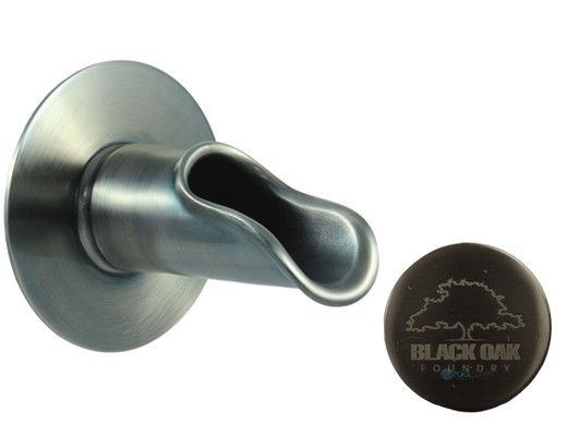 Black Oak Foundry Roman Scupper with Round Backplate | Brushed Nickel Finish | S55-BN Round