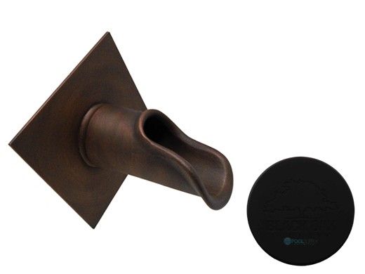 Black Oak Foundry Roman Scupper with Diamond Backplate | Almost Black Finish | S55-BLK | S58-BLK Diamond