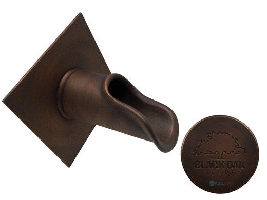 Black Oak Foundry Roman Scupper with Diamond Backplate | Distressed Copper Finish | S55-DC | S58-DC Diamond