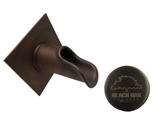 Black Oak Foundry Roman Scupper with Diamond Backplate | Brushed Nickel Finish | S55-BN Diamond