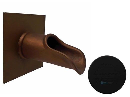 Black Oak Foundry Roman Scupper with Square Backplate | Almost Black Finish | S55-BLK | S58-BLK Square