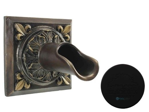Black Oak Foundry Square Oak Leaf Scupper | Almost Black Finish | S52-BLK
