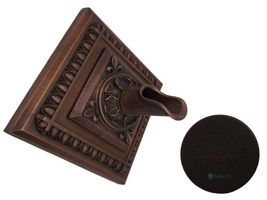 Black Oak Foundry Diamond Apollo Backplate with Oak Leaf Scupper | Oil Rubbed Bronze Finish | S53-ORB
