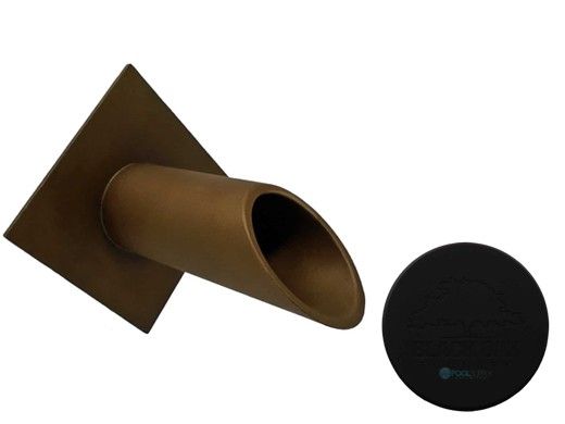 Black Oak Foundry 1.5" Deco Wall Scupper with Diamond Backplate | Almost Black Finish | S911-BLK
