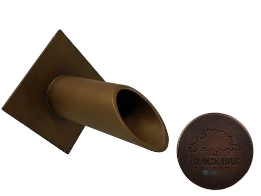 Black Oak Foundry 1.5" Deco Wall Scupper with Diamond Backplate | Distressed Copper Finish | S911-DC