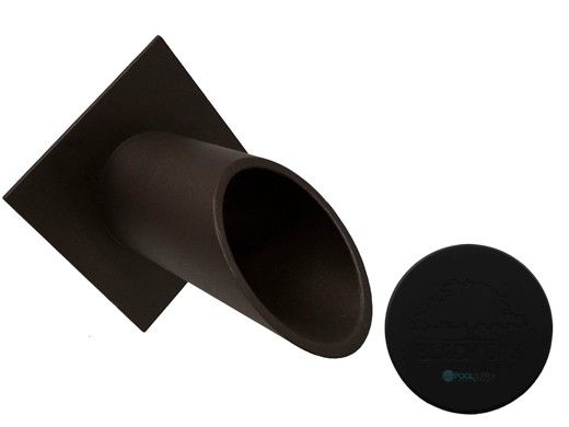 Black Oak Foundry 2" Deco Wall Scupper with Diamond Backplate | Almost Black Finish | S912-BLK