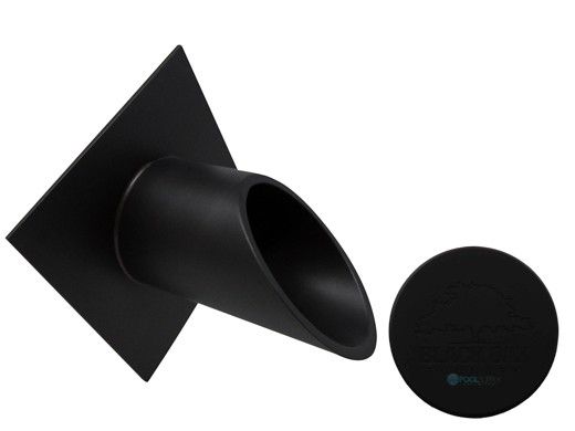 Black Oak Foundry 2.5" Deco Wall Scupper with Diamond Backplate | Almost Black Finish | S913-BLK