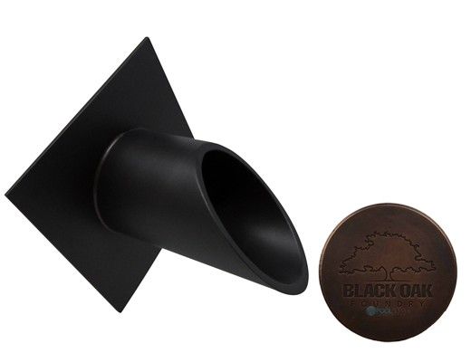 Black Oak Foundry 2.5" Deco Wall Scupper with Diamond Backplate | Distressed Copper Finish | S913-DC