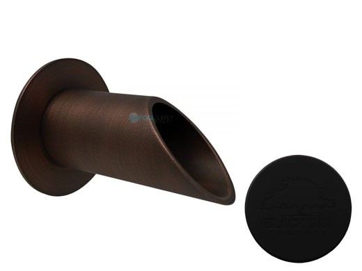 Black Oak Foundry 2" Deco Wall Scupper with Round Backplate | Almost Black Finish | S902-BLK