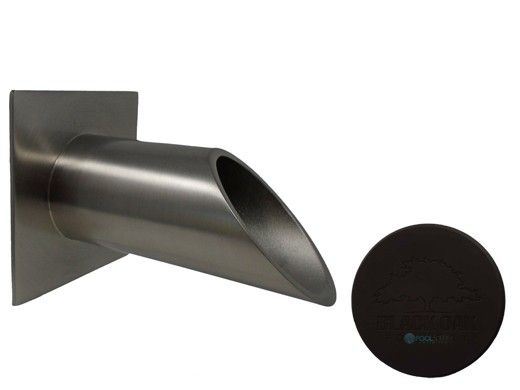 Black Oak Foundry 2" Deco Wall Scupper with Square Backplate | Almost Black Finish | S922-BLK