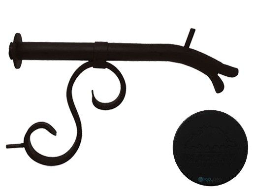 Black Oak Foundry Small Courtyard Spout with Mini Backplate | Almost Black Finish | S7510-BLK | S7511-BLK