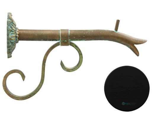 Black Oak Foundry Small Courtyard Spout with Small Nikila | Almost Black Finish | S7580-BLK | S7585-BLK