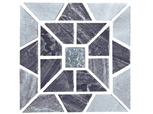 National Pool Tile Fusion Quartzite Mosaic Tile | Black Evening Star | BVQMS9006
