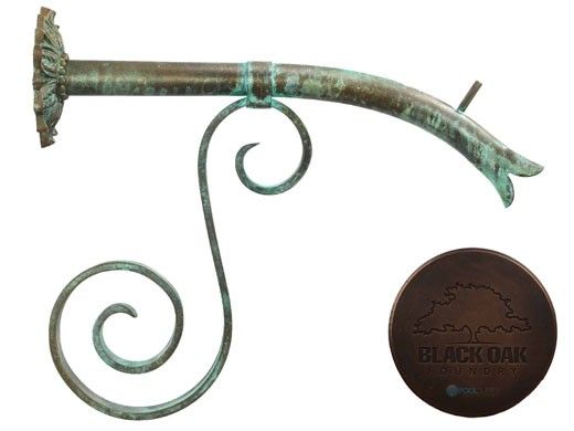 Black Oak Foundry Large Courtyard Spout with Large Nikila | Distressed Copper Finish | S7681-DC