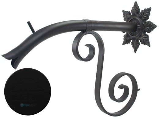 Black Oak Foundry Large Courtyard Spout with Normandy | Almost Black Finish | S7683-BLK