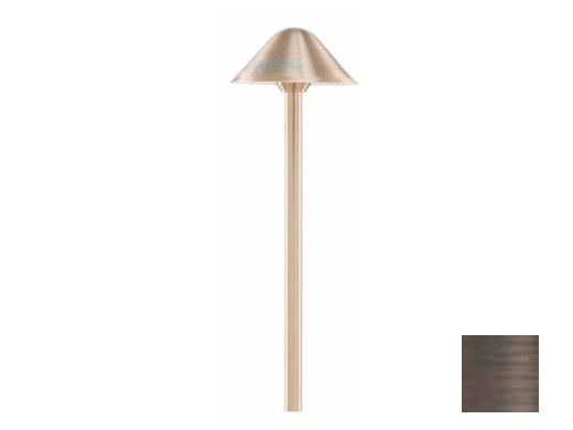 Sollos Modern Hat 5" LED Path Light | 12" Stem | Antique Brass | PMH050-AB-12