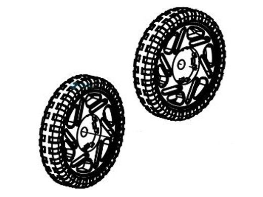 Aqua Products Wheel White Rim/Blue Tire White Hub Cap | AP2670W