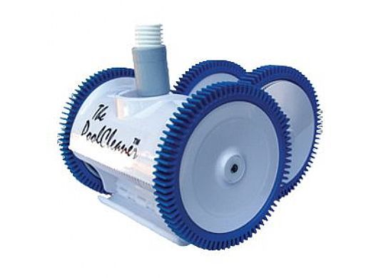 Poolvergnuegen PoolCleaner 4-Wheel Suction Side Cleaner | White Blue Model | 896584000-020