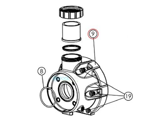 Hayward Pump Housing with Drain Plug | HCXP3000A