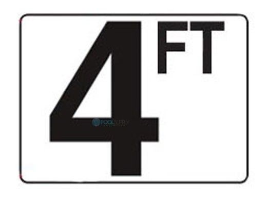 Inlays 4" x 6" Plastic Stick-On Depth Marker | 4FT Smooth |  P410040