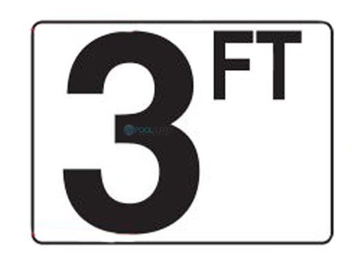 Inlays 4" x 6" Plastic Stick-On Depth Marker | 3FT Smooth |   P410030
