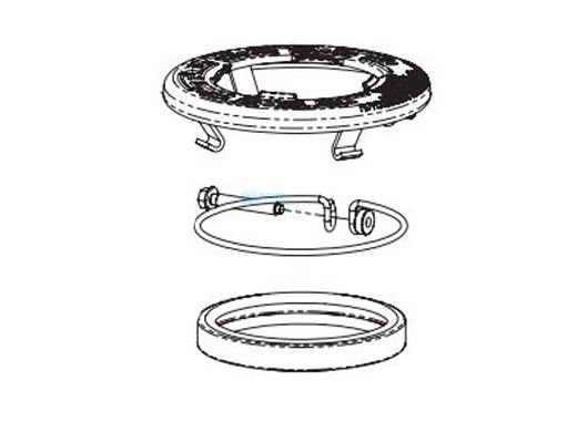 Pentair Intellibrite Face Ring Assembly Stainless Steel Uni-tension wire clamp assembly and Gasket, 4 in diameter, off white | 640045