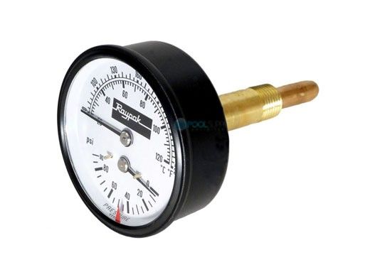 Raypak 0-90 PSI Temp & Pressure Gauge Kit | 007205F