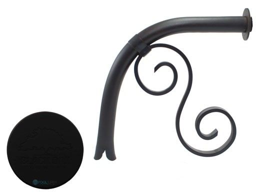 Black Oak Foundry Large Droop Spout with Mini Backplate | Almost Black Finish | S7710-BLK | S7711-BLK
