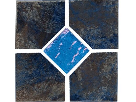 National Pool Tile Coral 6x6 Deco Tile | Blue | CRL-BLUE DECO GL