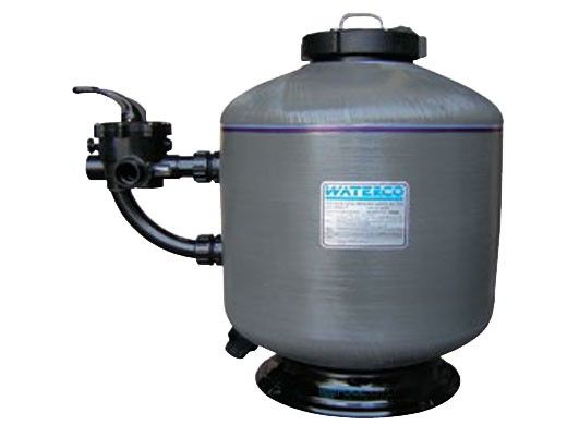 Waterco SM900 36" Side Mount Micron - SM 12" Neck Filter | Clear Lid 2.5" Connections & Multiport Valve | Black | 22001236465A