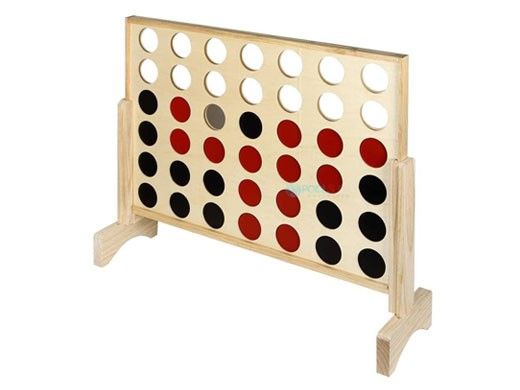 Hathaway Quattro 4 in a Row Board Game with Solid Pinewood Frame | BG3153