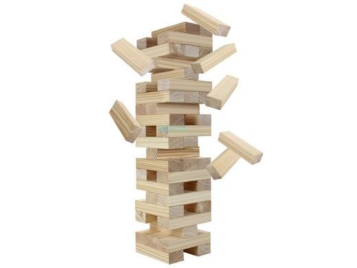 Hathaway Block Out Wood Toppling Tower Stacking Collapsing Game with Bag | BG3151