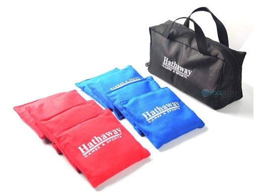 Hathaway Regulation Cornhole Bag Set with Included Case | Blue & Red | BG5039