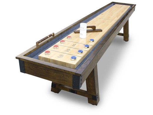 Hathaway Cheyenne 12-Foot Shuffleboard Table | Rustic Oak Finish | BG50354